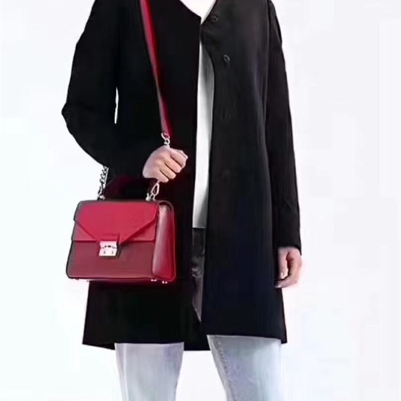 NWT Michael Kors Sloan Red/Wine Color Medium Top Handle Satchel with dust bag - Picture 14 of 15